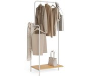Newlux perchero burro blanco hangy wood 100 hasta 18kg con zapatero, resistente, 2 alturas