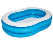 Tradineur - piscina hinchable infantil ovalada con válvula de seguridad y parche de reparación, inflables de verano (150 litros, 150 x 100 x 30 cm)