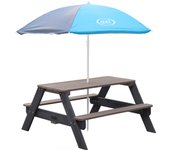 Axi nick mesa de picnic de madera para niños | mesa para niños en gris con parasol para el jardín