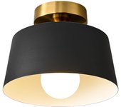 1 lámpara de techo para pasillo, con pantalla negra mate y baño dorado, moderna lámpara minimalista para porche, 6000 k.