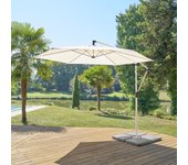 Hespéride - sombrilla redonda manoa de aluminio, acero y poliéster, arcilla y trigo, 3m