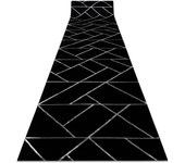 Alfombra de pasillo emerald exclusivo 7543 glamour, elegante geométrico negro / plata 100 cm 100x1050 cm