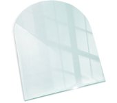 Placa de cristal para chimenea, zócalo protector de chimenea, diseño moderno | transparente | semicírculo | 100x100