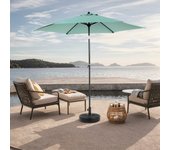Sombrilla rectangular grande de 45,7 m para exteriores, de doble cara, con manivela (verde claro)
