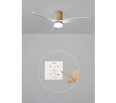 Windcalm dc - función verano/invierno - ventilador de techo 40w silencioso ø132 cm con luz con controlador de pared y mando a distancia
