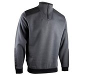 Sweat col camionneur bicolore - lma - gris/noir - 8092-l