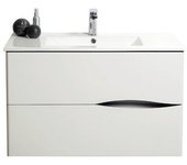 Ondee - mueble de baño suspendido 2doo - l90cm - blanco - tacto suave - entregado montado