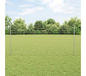Vidaxl juego de cerca de jardín juego de 2 gris galvanizado