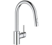 Grifo de cocina con chorro grohe concetto chrome