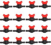 16pcs riego válvula de cierre, interruptor de la válvula de la manguera de riego para el riego del césped del jardín, para la manguera de 16 mm