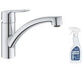 Grohe start 2021 grifo de cocina caño bajo cromado + limpiador grohclean