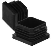 Contera interior plastico cuadrada 40x40 mm. color negro. bolsa 100 unidades. contera mesa, silla, muebles, estanteria