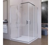 Mampara ducha rectangular 70x70cm-instalación rápida -cristal templado de seguridad 6 mm-con perfilería inferior-cromo plata-altura 195cm