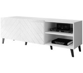 Mueble tv charlotte 144, blanco brillante, blanco, número de puertas: 2.00, 150x52x42cm