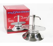 Cafetera marca piazza en acero inoxidable expr 2 caños inducción
