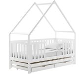 Cama vista 115, individual con una cama supletoria-nido, blanco, 90x200, 90x190, madera, somieres, 96x208x212cm