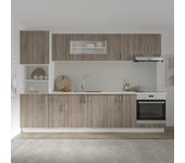 Set de cocina haaus karo v27, roble sonoma oscuro/blanco, encimera thermo 28 mm, l 300