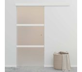 Puerta corredera esg de cristal y aluminio 90x212 cm color plata vidaxl