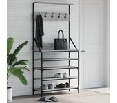 Maison exclusive - perchero con zapatero gris sonoma 90x34x184 cm
