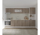 Set de cocina haaus karo v30, roble sonoma oscuro/blanco, encimera thermo 28 mm, l 320