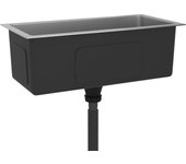 Fregadero de cocina hecho a mano, lavabo para interior de casa, baño, 60 x 30 cm, acero inoxidable, plata 02_0002455