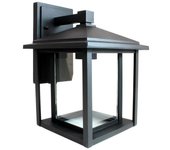 Aplique de exterior ronda ip23 1xe27 negro mate