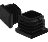 Contera interior plastico cuadrada 30x30 mm. color negro. bolsa 200 unidades. contera mesa, silla, muebles, estanteria
