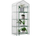 Invernadero de jardín outsunny acero, pe blanco 70x50x160 cm 845-228v02wt