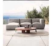 Salón de jardín modular 3 plazas gris, mixi - oviala