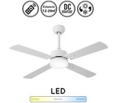 Ventilador de techo con luz silencioso dc con mando hupe blanco 107 cm invierno-verano color luz regulable