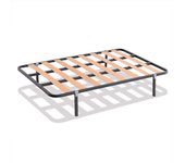 Conjunto colchón viscoelástico reversible 150 x 200 cm, + somier, tubo de acero 30x30 mm, láminas de chopo con patas