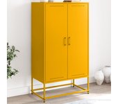 Vidaxl aparador de acero amarillo mostaza 68,5x38,5x123,5 cm