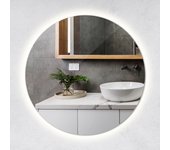 Espejo led redondo de maquillaje práctico para baño, 80 cm - luz fría