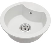 Fregadero cocina blanco 48,8x48,8cm, fregadero granito 1 seno + sifón
