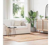 Vidaxl alfombra peluda de pelo largo navarra beige 160x160cm poliéster