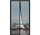 Puerta mosquitera magnética, cortina antimoscas, mosquitera con cierre magnético, cierre automático, 120 x 230 cm, color negro