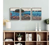 Conjunto de 3 láminas japonesas (póster sobre papel, 40x30 cm, sin marco): tríptico de ando hiroshige, ciudad del este