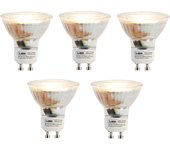 Set de 5 bombillas led gu10 regulables en 3 pasos en kelvin 3w 180lm 2000k-2700k