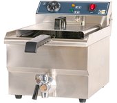 Cleiton® freidora industrial eléctrica 12 litros simple sobremesa con grifo | freidora profesional de aceite en acero inox 5000 w termostato calidad