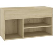 Banco de zapatos botas cómoda estante mueble entrada almacenamiento sonoma 80 x 30 x 45 cm madera contrac 02_0022946