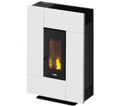 Cadel grace 7 estufa independiente pella o pellet negro, blanco