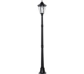 Farola solar outsunny aluminio, vidrio templado negro 22x22x194 cm