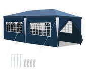 Pabellón carpa terraza - carpa de mercado y protección solar para el jardín, pabellón ideal para fiestas 3x6m azul