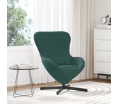 Sillón huevo de velvet verde oscuro