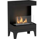 Chimenea de bioetanol homcom acero negro 38x22x54 cm