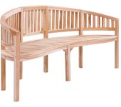Banco | banco de exterior | silla de jardín banana de madera maciza de teca 200 cm cfw620019