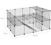 Recinto modular para animales pequeños jaula interior 2 niveles libre mazo de goma cobaya conejo fácil mo 12_0000476