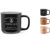Tazas de café sin plato para cafetería en gres, colores surtidos, clase 11. aptas para lavavajillas y microondas.