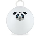 Relaxdays pelota saltarina infantil, saltador hinchable diseño panda, ø 45 cm, agarradera, interior, exterior, blanco