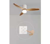 Wind calm line - ventilador de techo 40w silencioso ø132 cm 100% madera con wifi y mando a distancia